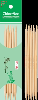 ChiaoGoo Strømpepinde 13 cm bambus natural - 3,50 mm